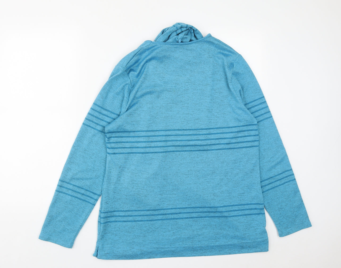 Tigi Womens Blue Round Neck Striped Polyester Pullover Jumper Size 14   - Detachable Scarf