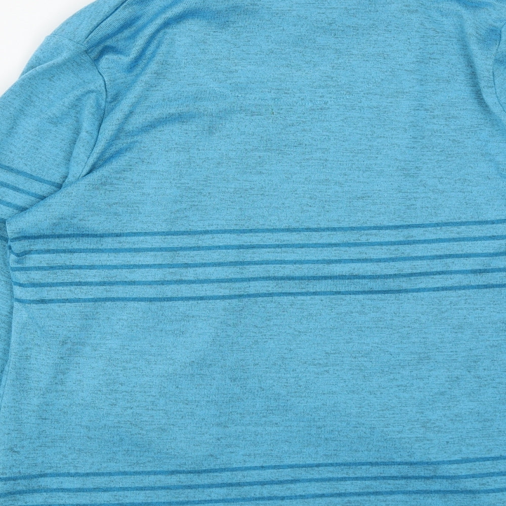 Tigi Womens Blue Round Neck Striped Polyester Pullover Jumper Size 14   - Detachable Scarf
