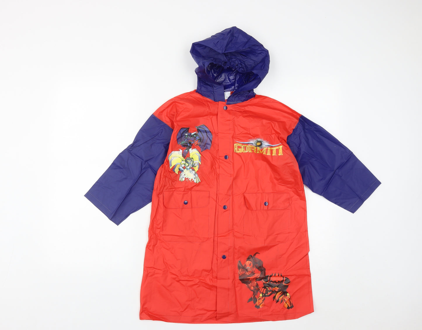 Gormiti Boys Red   Rain Coat Coat Size 6 Years  Snap