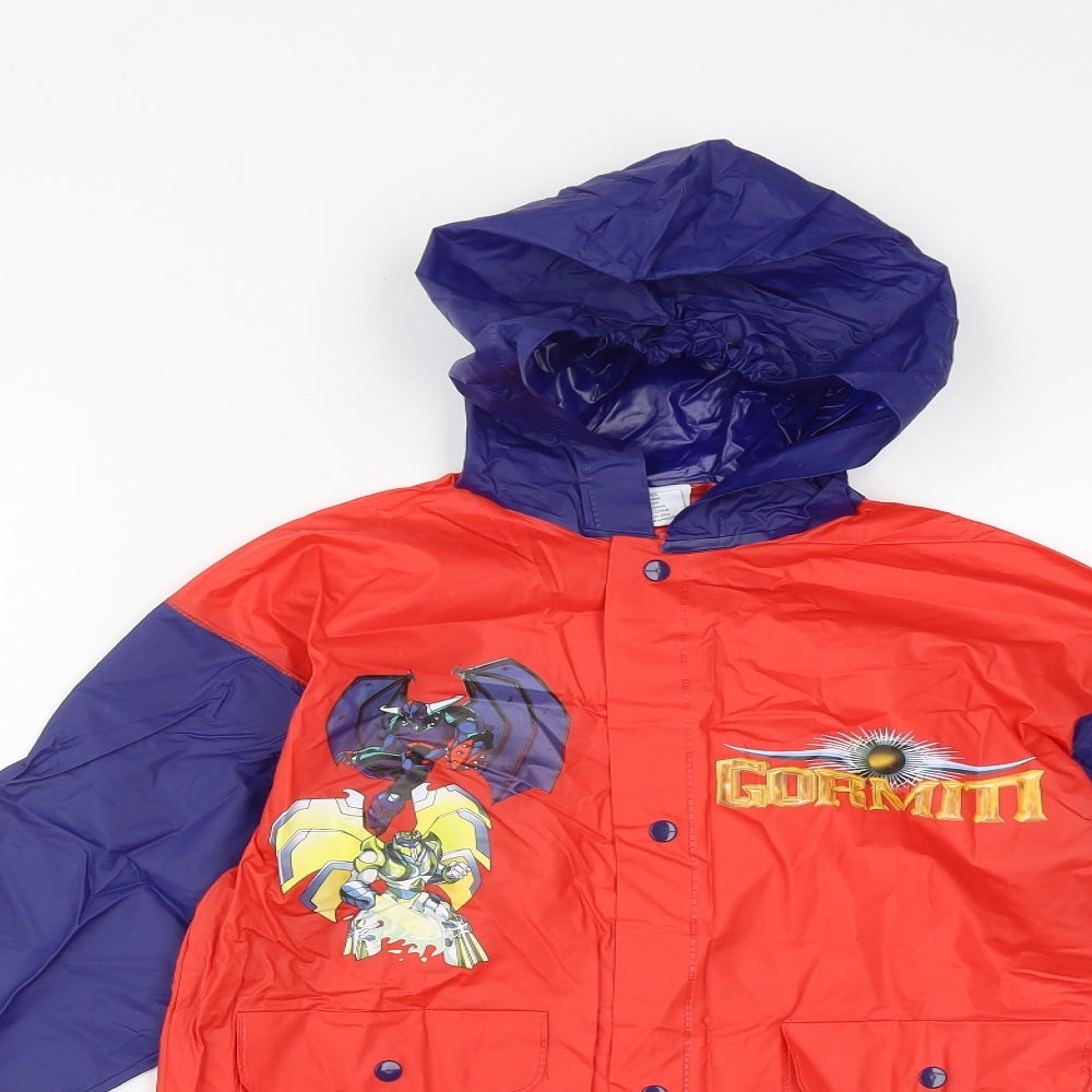 Gormiti Boys Red   Rain Coat Coat Size 6 Years  Snap