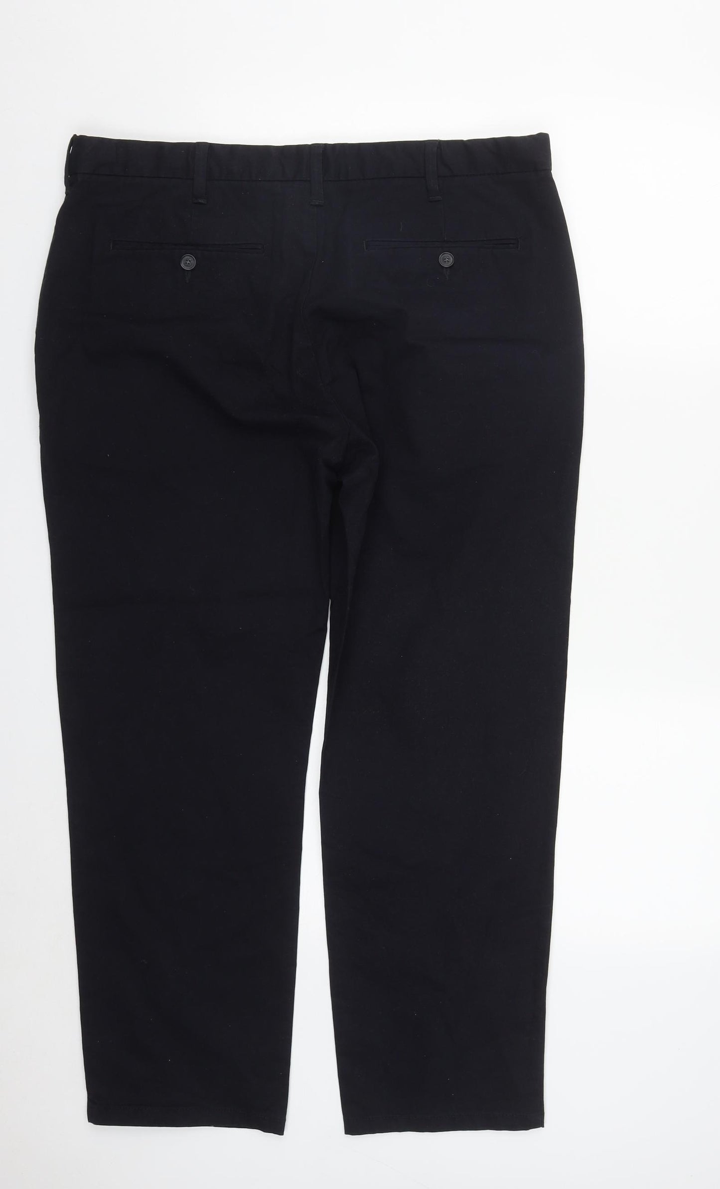 Marks and Spencer Mens Blue  Polyester Trousers  Size 38 in L27 in Regular Zip