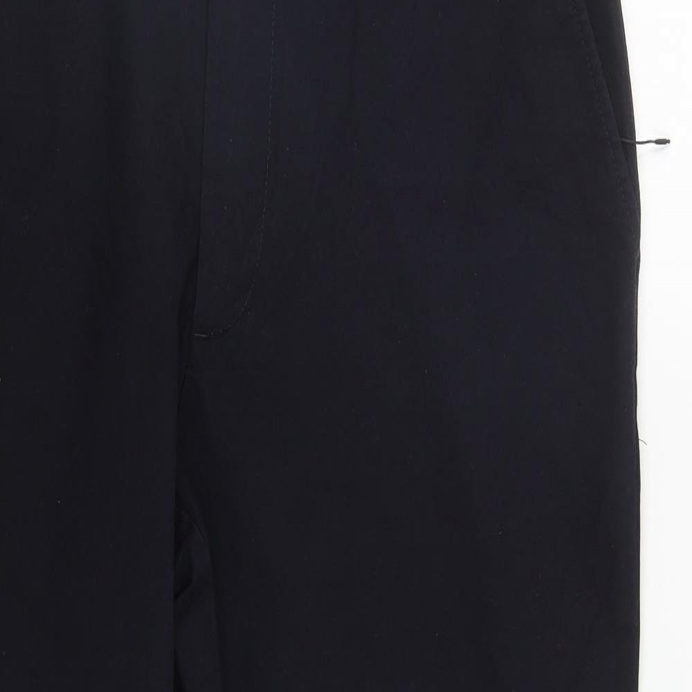 Marks and Spencer Mens Blue  Polyester Trousers  Size 38 in L27 in Regular Zip