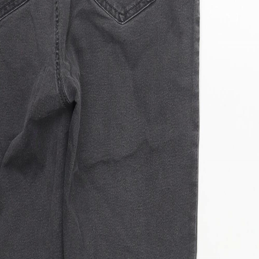 Marks and Spencer Womens Grey  Cotton Jegging Trousers Size 12 L26 in Regular
