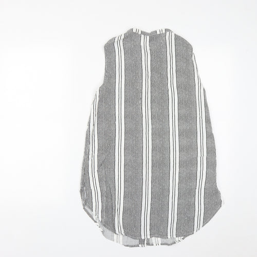 Atmosphere Womens Multicoloured Striped Viscose Basic Button-Up Size 10 Round Neck