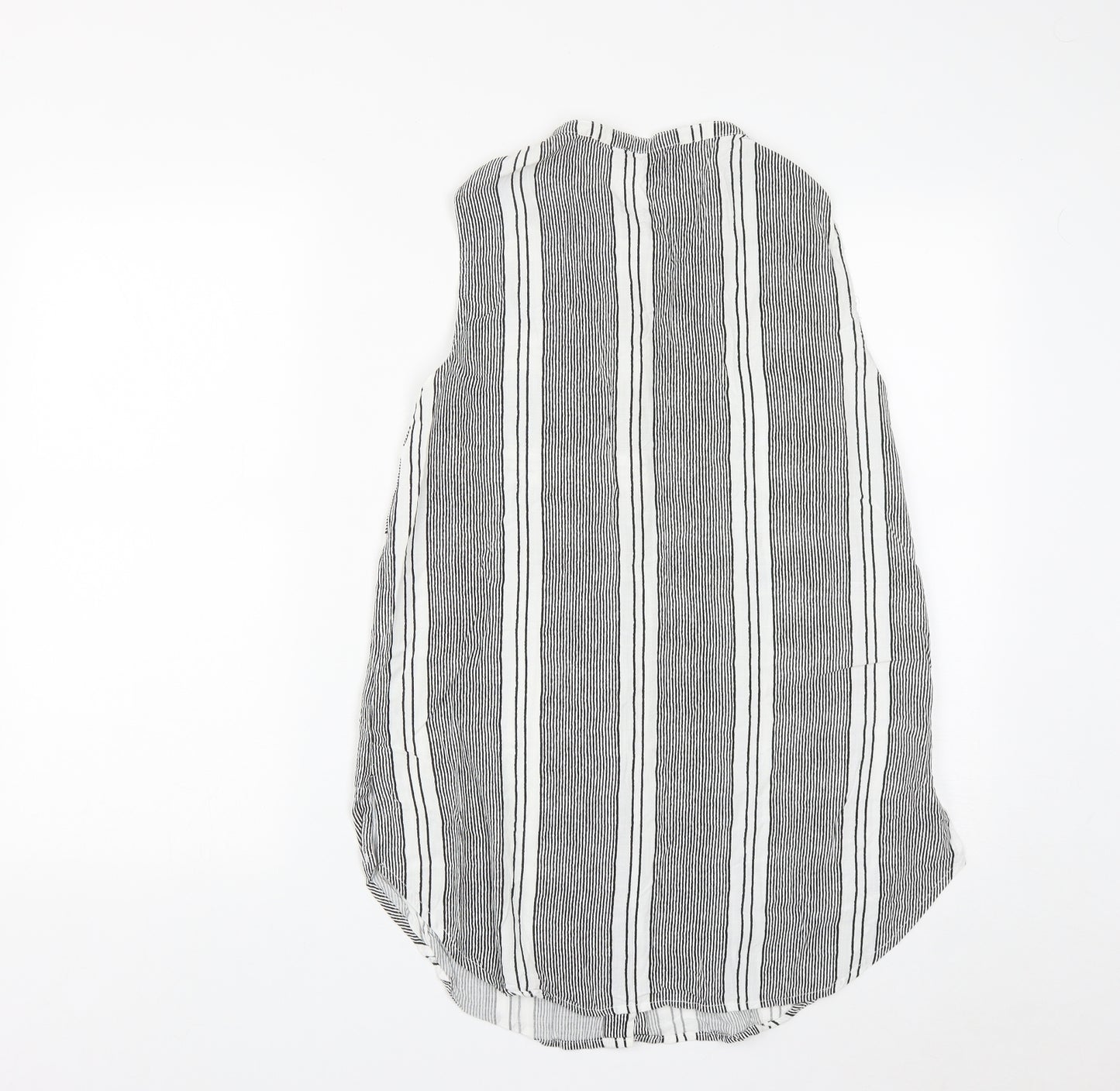 Atmosphere Womens Multicoloured Striped Viscose Basic Button-Up Size 10 Round Neck