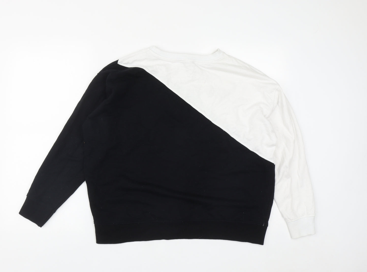 New Look Womens Black  Cotton Pullover Sweatshirt Size S