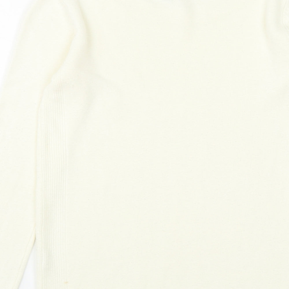 Primark Womens White Round Neck  Acrylic Pullover Jumper Size 4