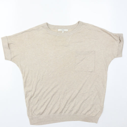 NEXT Womens Beige Round Neck  Modacrylic Pullover Jumper Size 16