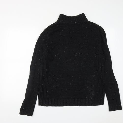 Cedar Wood State Mens Black High Neck  Acrylic Pullover Jumper Size L