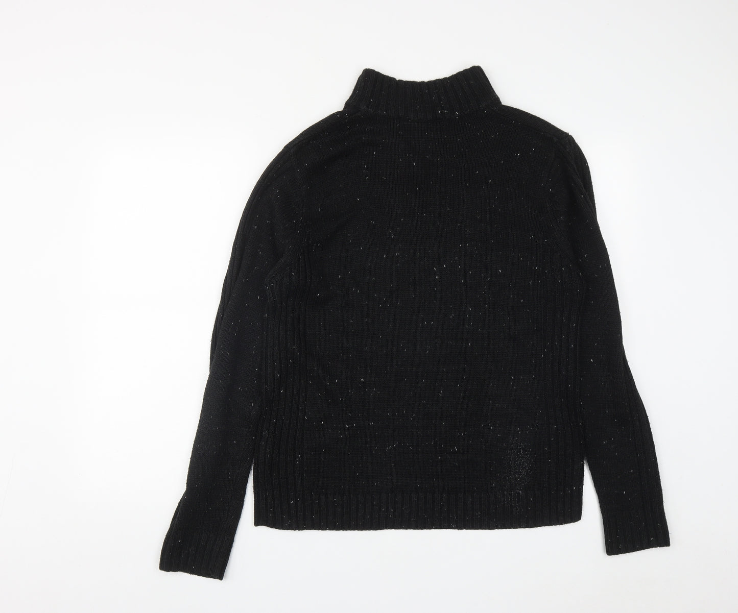 Cedar Wood State Mens Black High Neck  Acrylic Pullover Jumper Size L