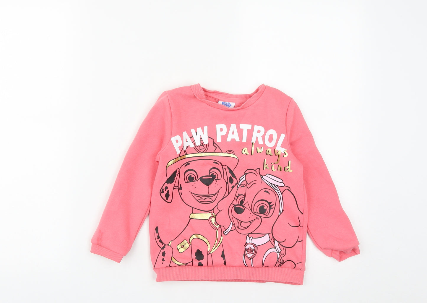 F&F Girls Pink  Cotton Pullover Sweatshirt Size 4-5 Years   - Paw Patrol