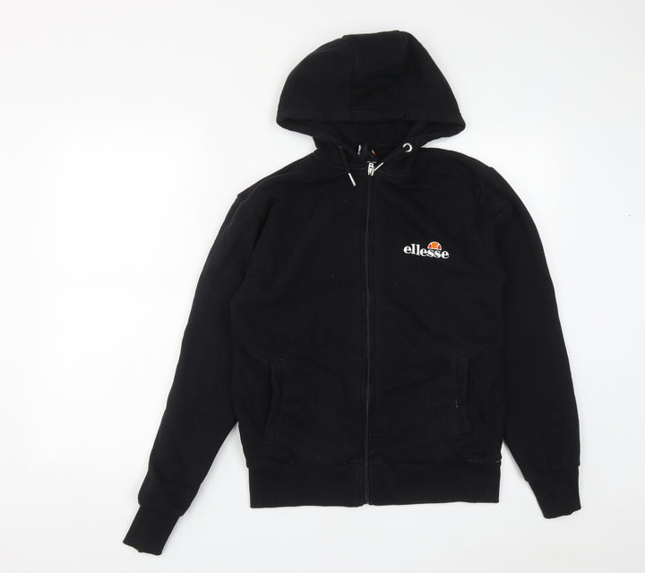 ellesse Womens Black Cotton Full Zip Hoodie Size 4 Zip
