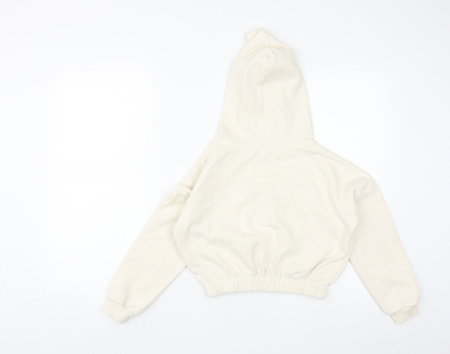 Jeff&Co Girls White  Cotton Pullover Hoodie Size 11-12 Years