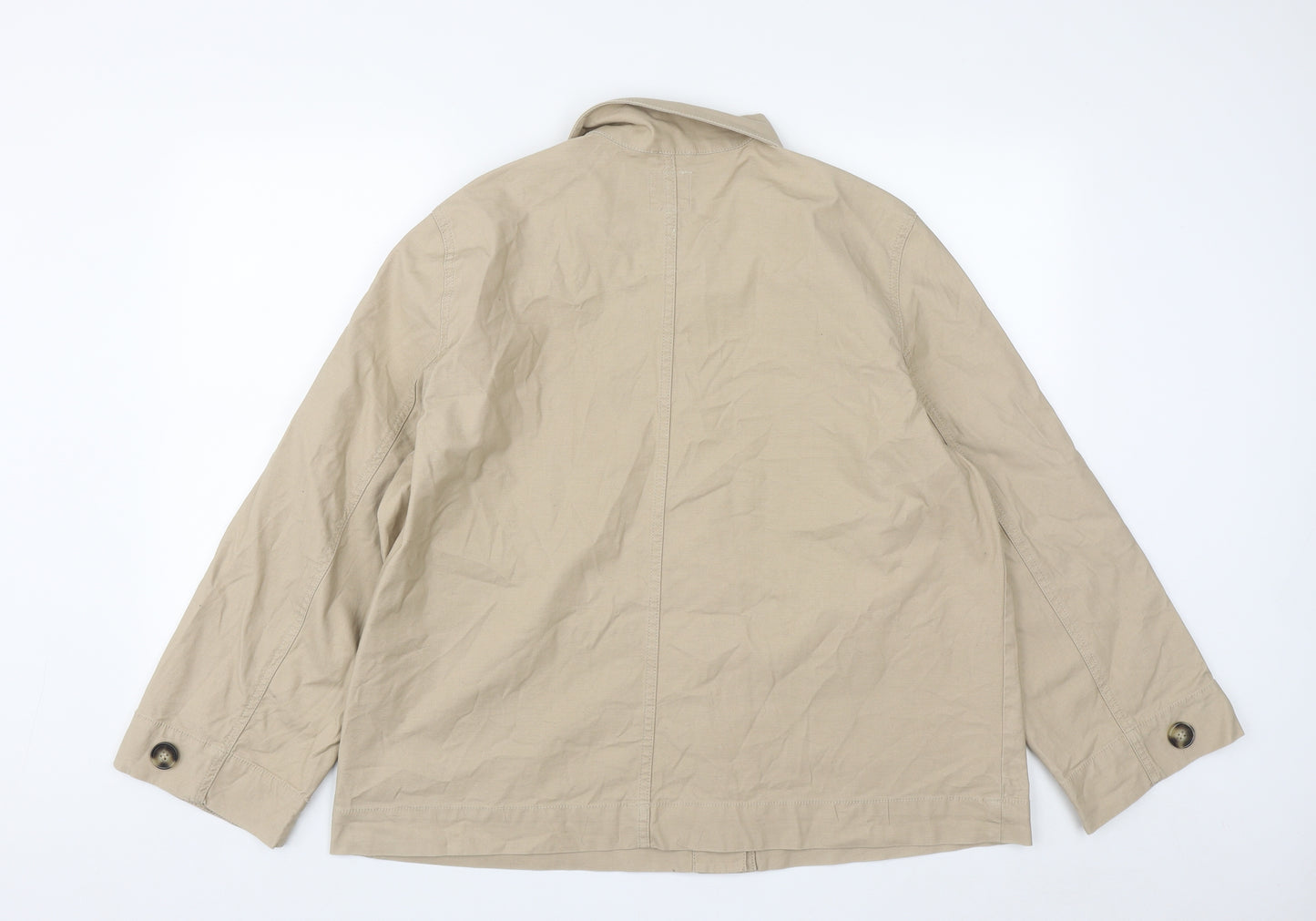 H&M Womens Beige   Jacket  Size 14  Button