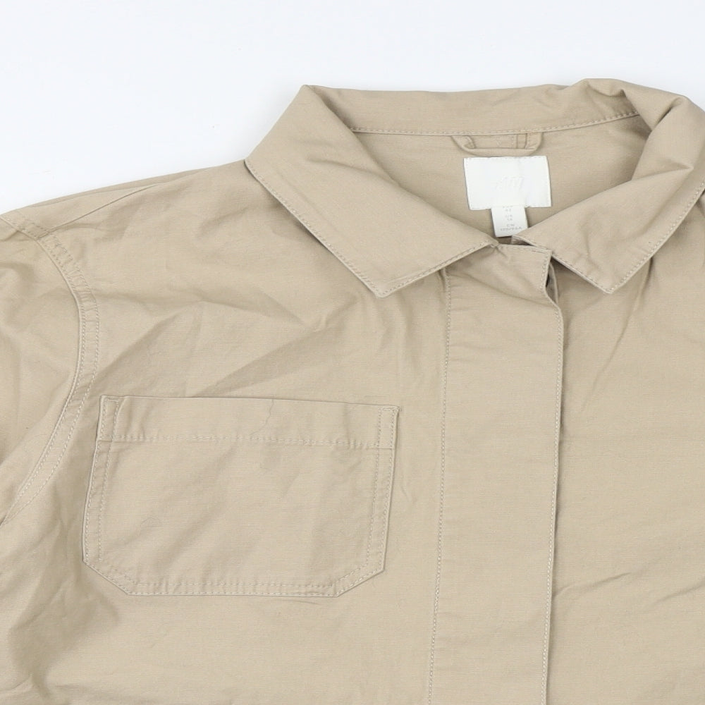 H&M Womens Beige   Jacket  Size 14  Button