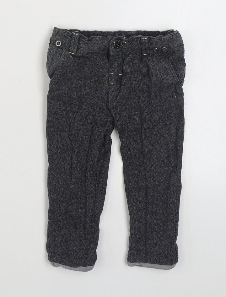 In Extensio Boys Grey Cotton Jogger Trousers Size 9 Months Button