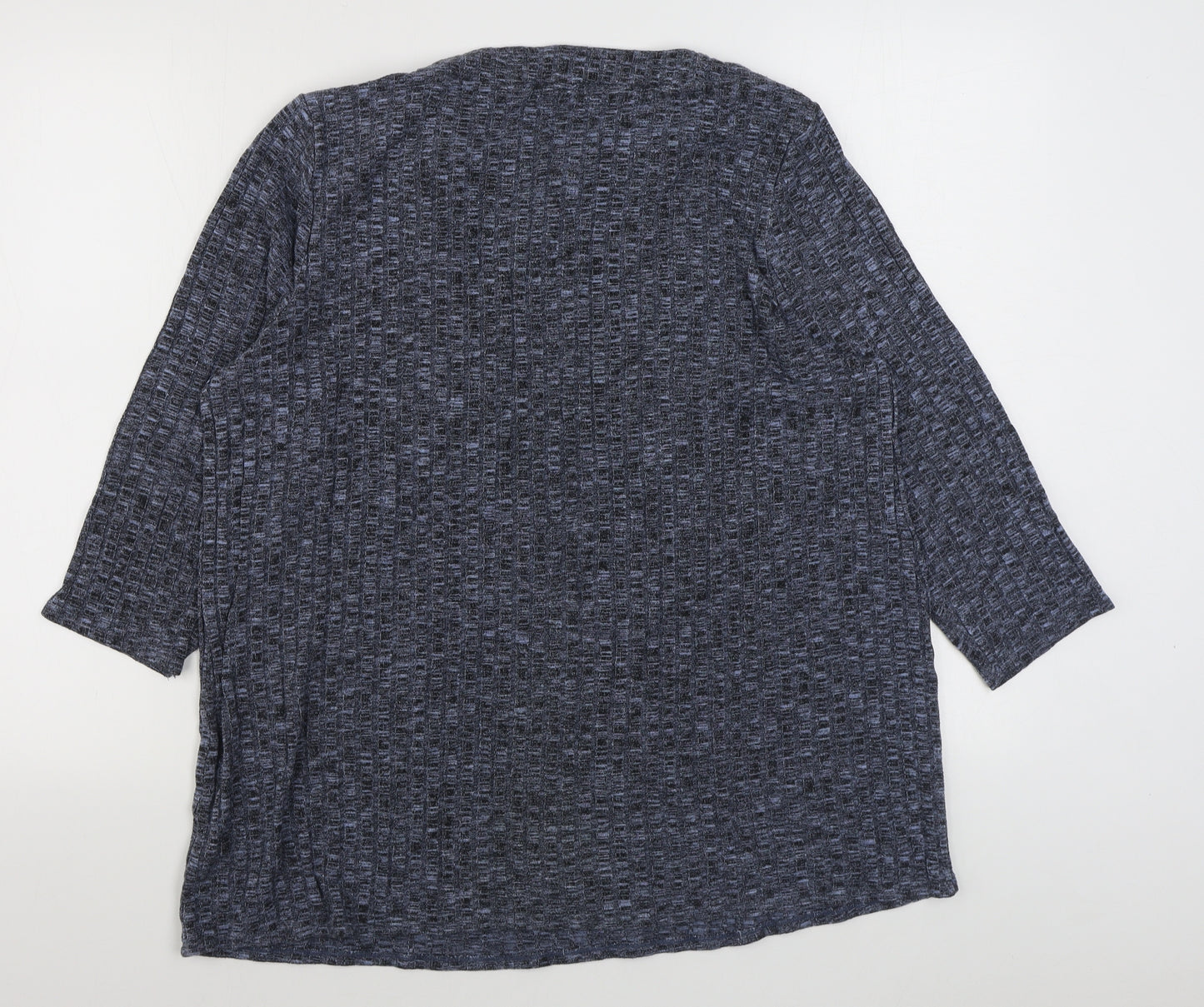 Bonmarché Womens Blue  Viscose Basic T-Shirt Size 22 Boat Neck