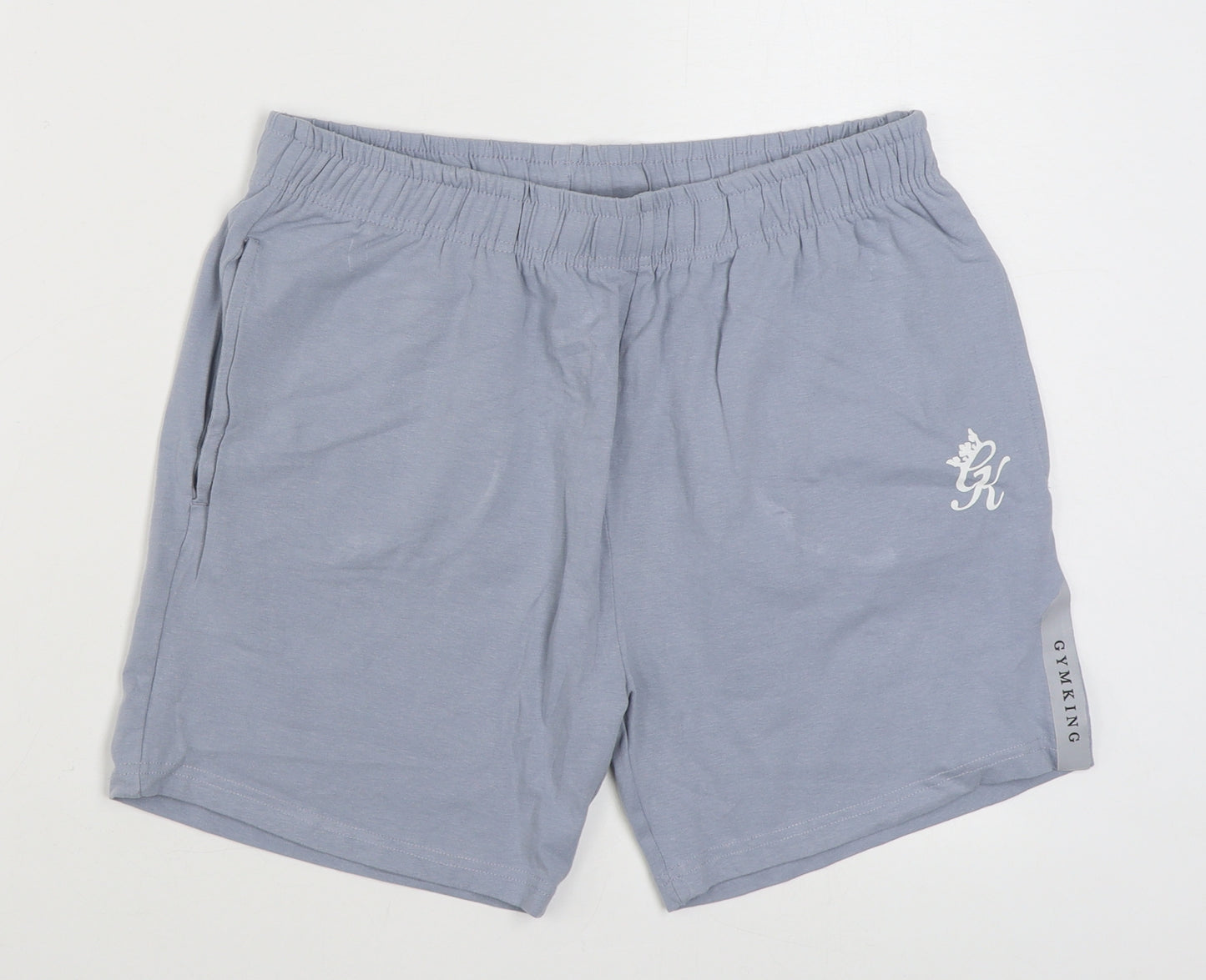 Gym King  Mens Grey  Cotton Sweat Shorts Size M  Regular Tie