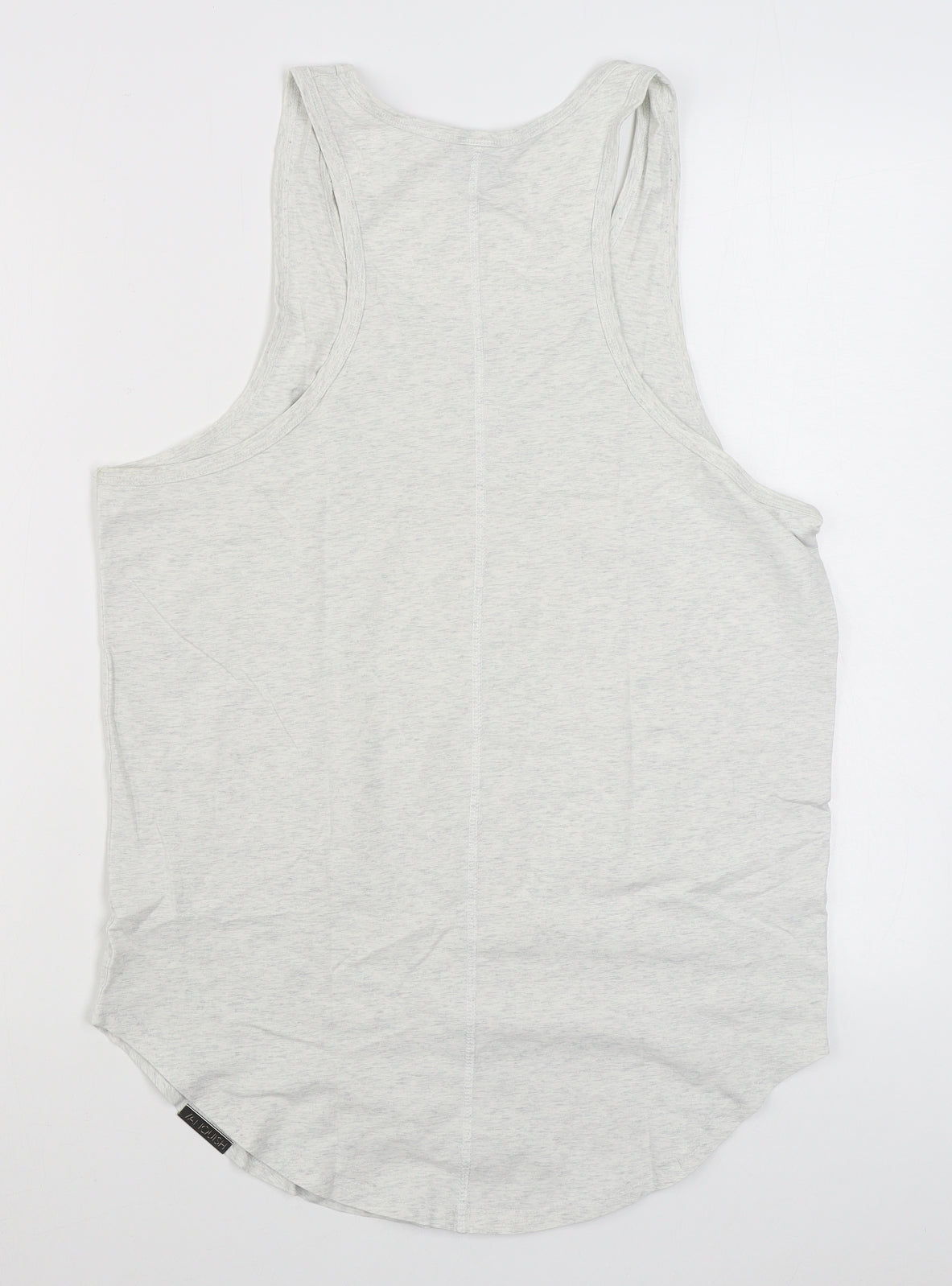 Vanquish Fitness Mens Grey  Cotton Basic Tank Size M Scoop Neck Pullover