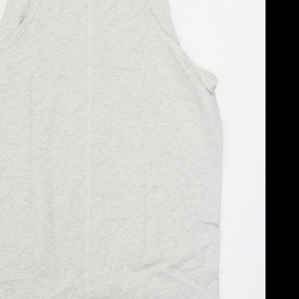 Vanquish Fitness Mens Grey  Cotton Basic Tank Size M Scoop Neck Pullover