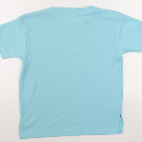 Preworn Womens Blue  Polyester Basic T-Shirt Size S V-Neck