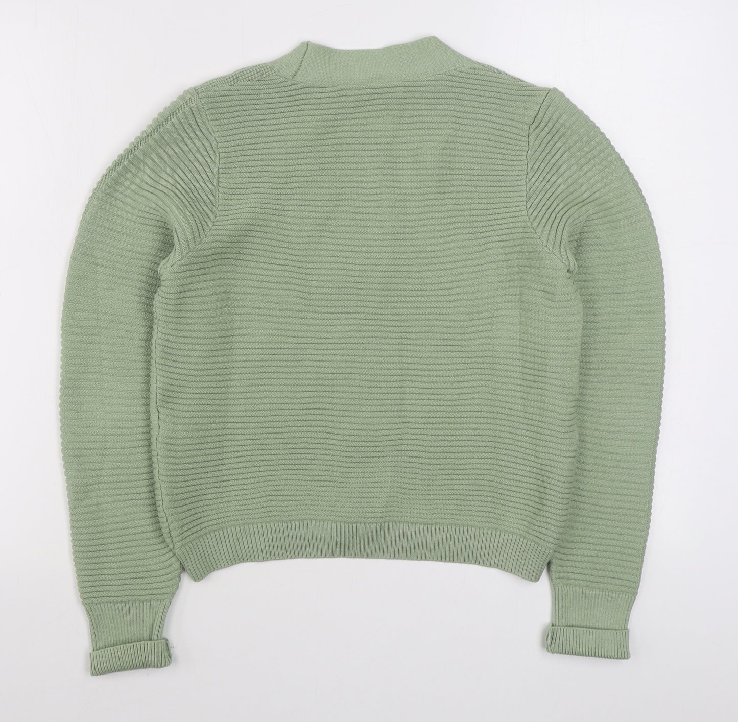 Warehouse Womens Green V-Neck  Acrylic Cardigan Jumper Size 10