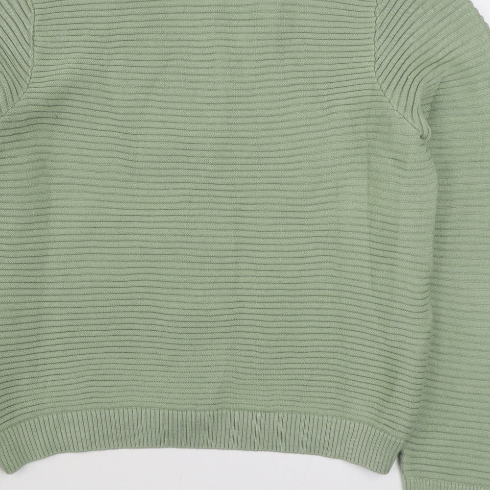 Warehouse Womens Green V-Neck  Acrylic Cardigan Jumper Size 10