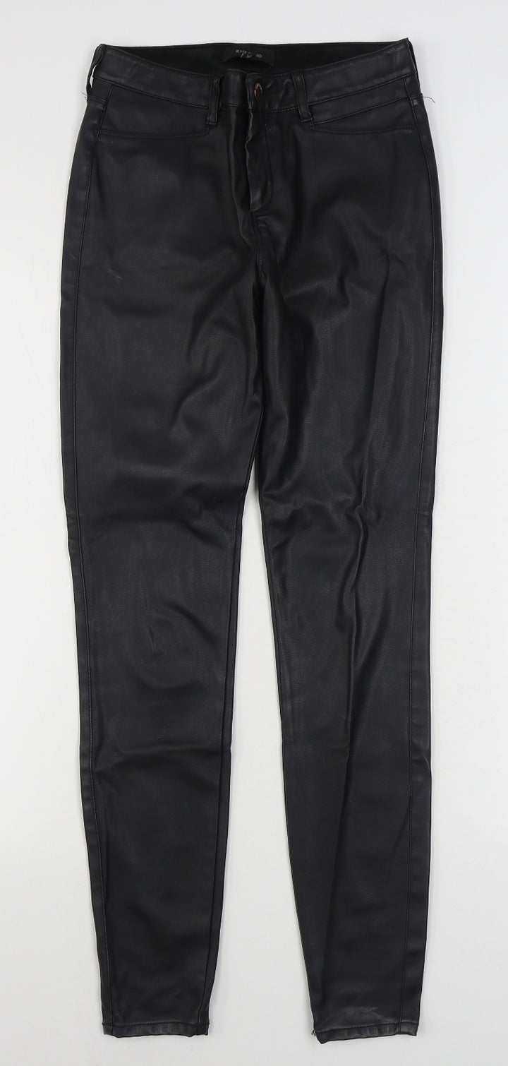 River Island Womens Black Polyurethane Jegging Trousers Size 6 L28 in Regular