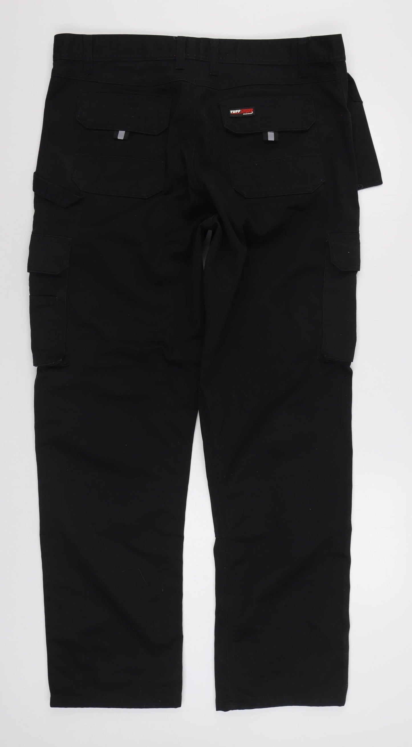 Tuff Stuff Mens Black  Cotton Carpenter Trousers Size 38 in L32 in Regular Zip