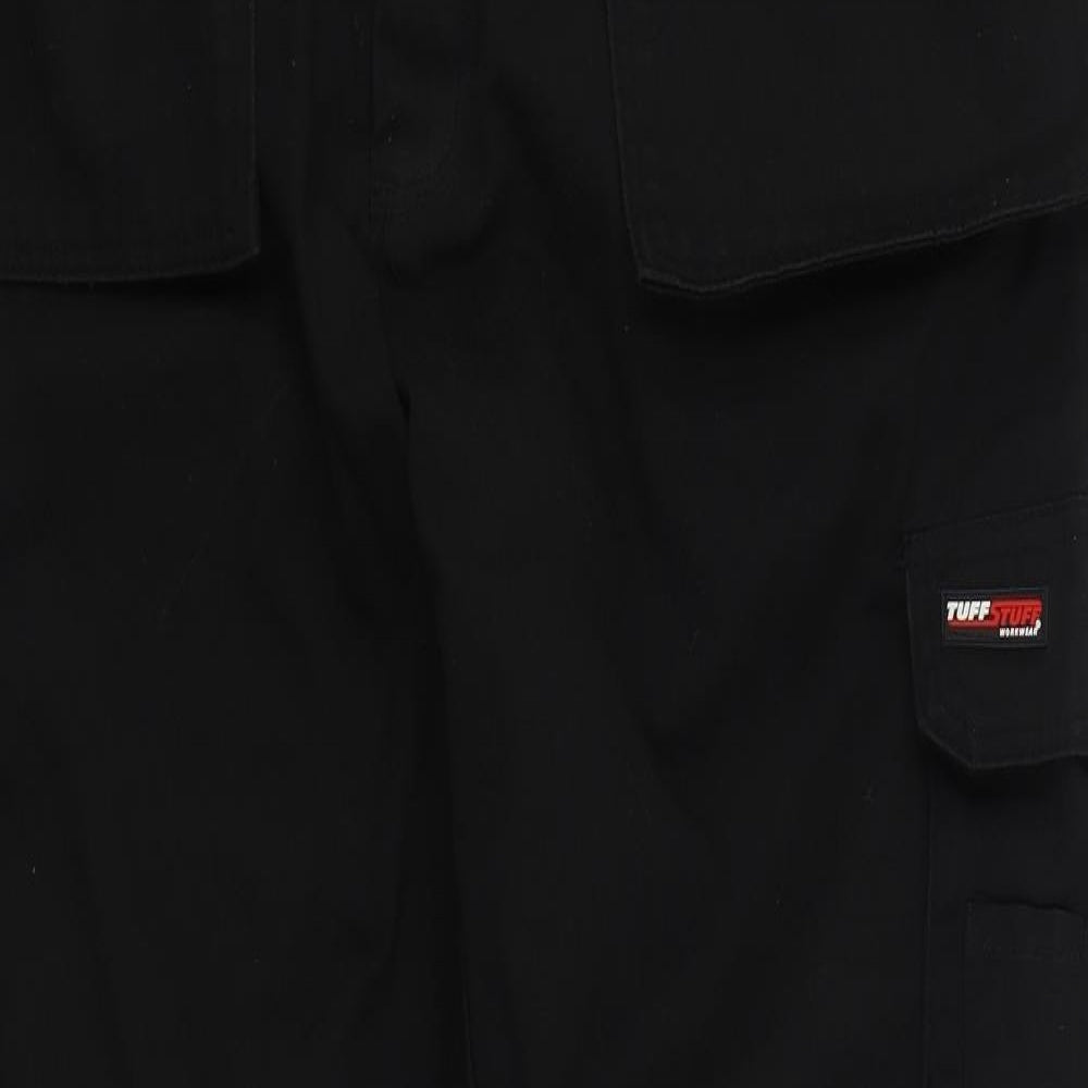 Tuff Stuff Mens Black  Cotton Carpenter Trousers Size 38 in L32 in Regular Zip