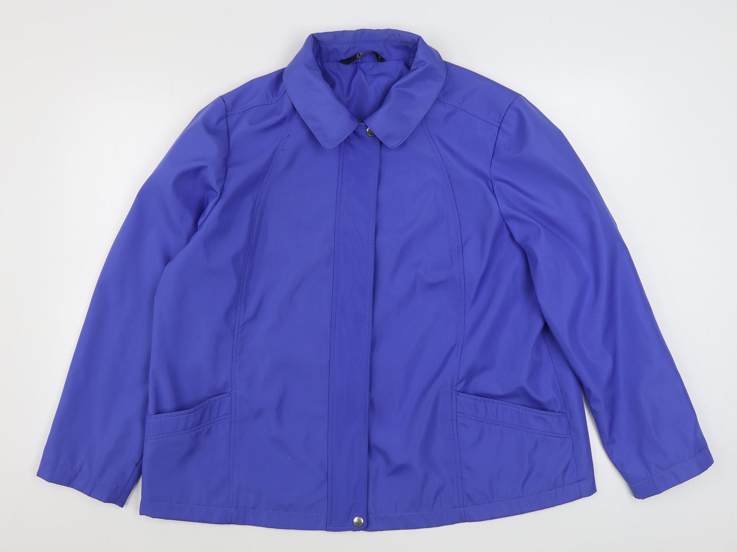 bm collection        Womens Blue   Rain Coat Coat Size L  Zip