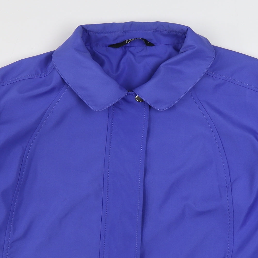 bm collection        Womens Blue   Rain Coat Coat Size L  Zip
