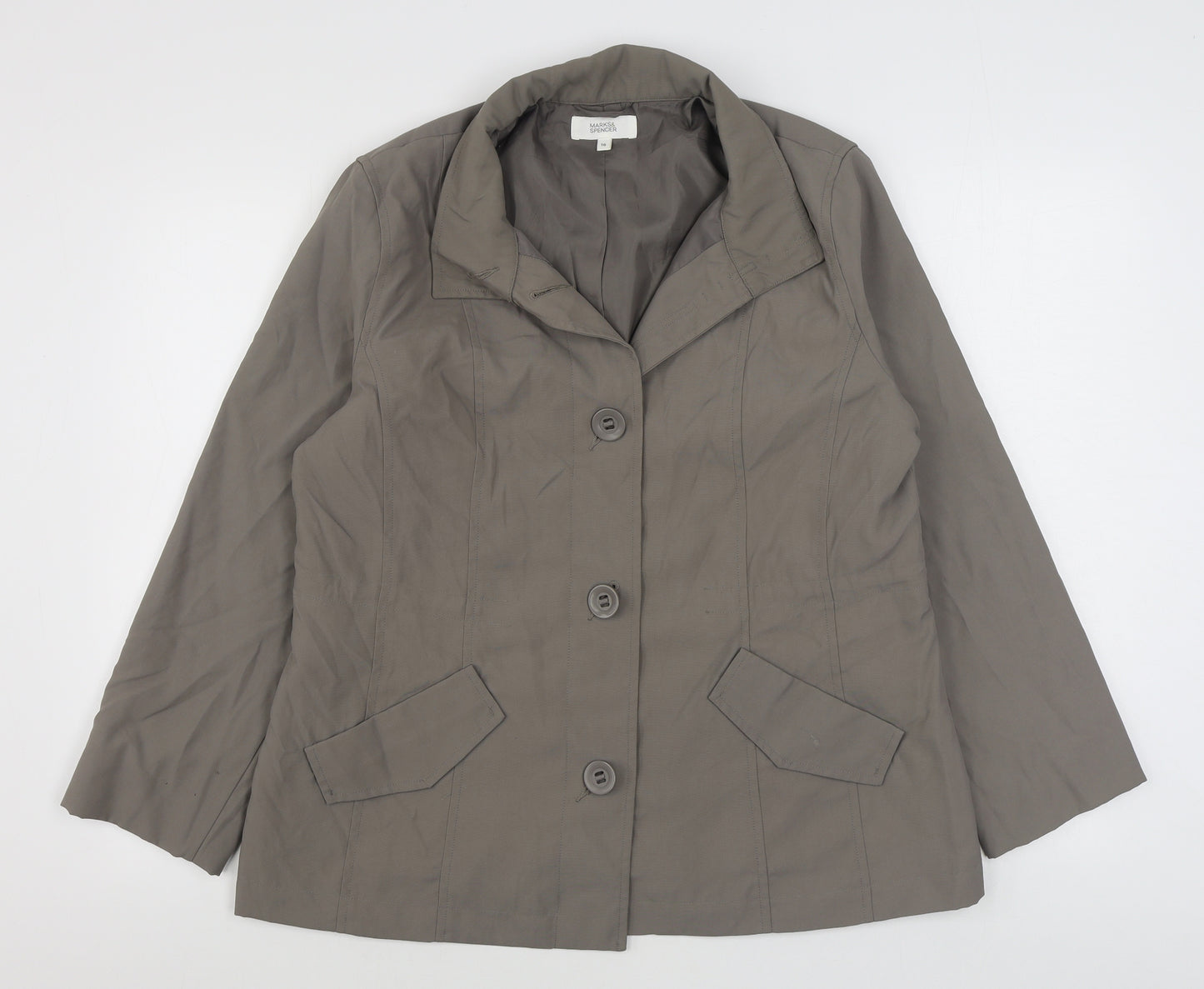 Marks and Spencer Womens Beige   Jacket  Size 16  Button