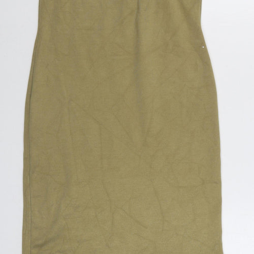 SheIn Womens Beige  Viscose Bodycon  Size M  Square Neck Pullover