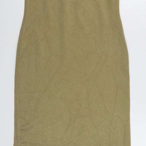 SheIn Womens Beige  Viscose Bodycon  Size M  Square Neck Pullover