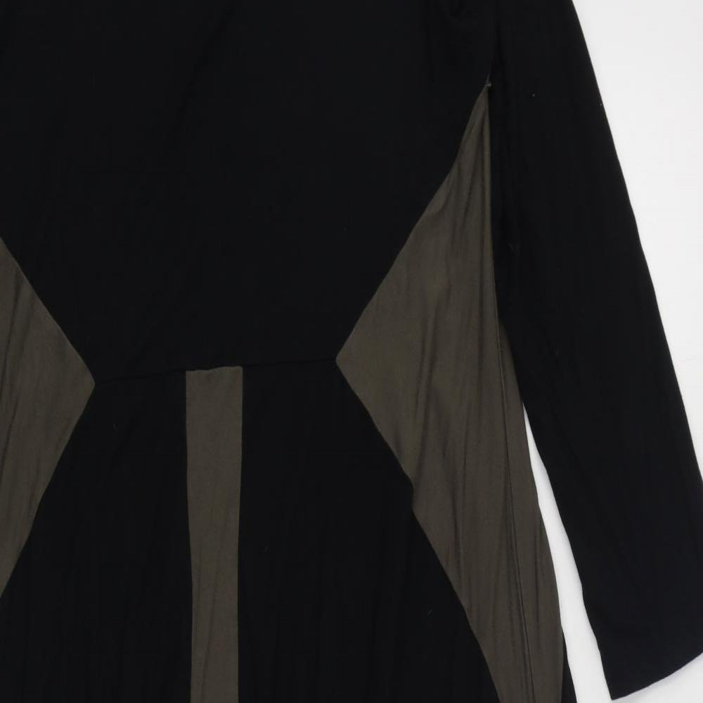 Yong Kim Womens Black  Cotton A-Line  Size 16  Boat Neck Pullover