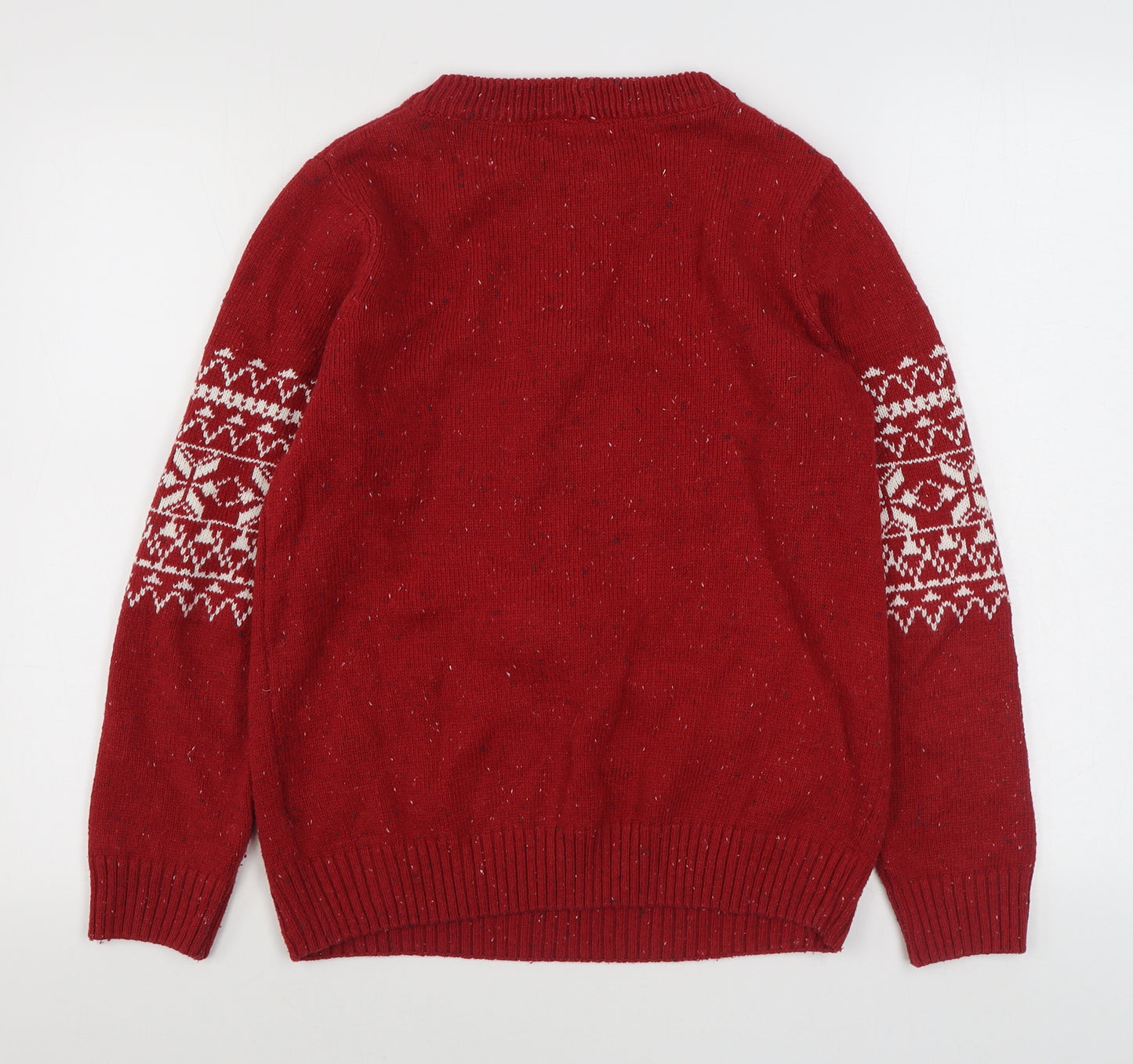 NEXT Womens Red Round Neck  Acrylic Pullover Jumper Size 12   - Christmas Jumper
