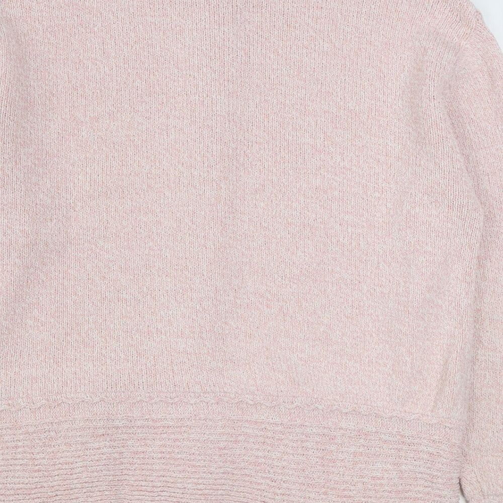 Lauren Taylor  Womens Pink High Neck  Acrylic Full Zip Jumper Size L