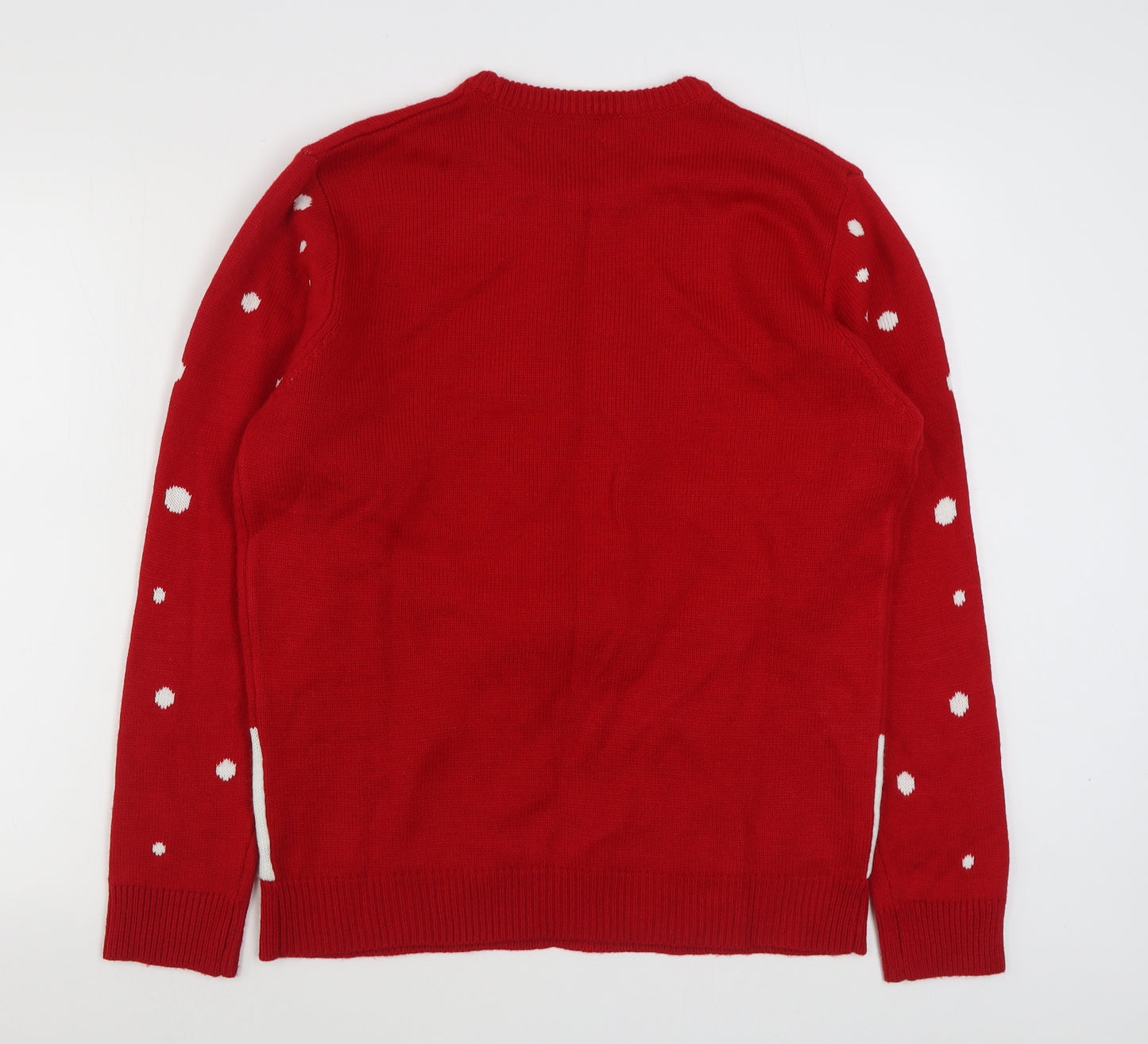 Primark Mens Red Round Neck  Acrylic Pullover Jumper Size L   - Christmas Jumper