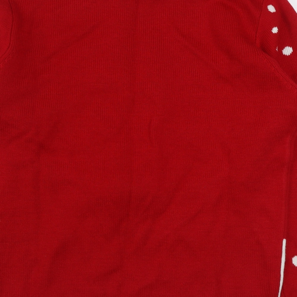 Primark Mens Red Round Neck  Acrylic Pullover Jumper Size L   - Christmas Jumper