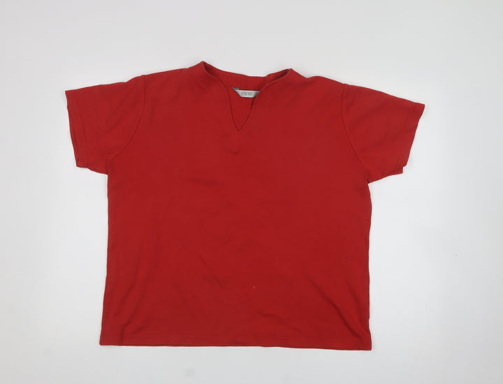 EWM Mens Purple Cotton T-Shirt Size XL V-Neck