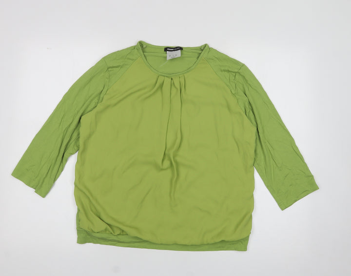 frank walder Womens Green Viscose Basic Blouse Size 16 Cowl Neck
