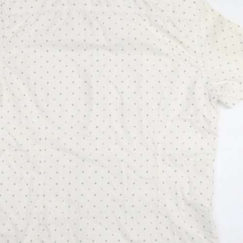 burton menswear Mens White  Cotton  Button-Up Size L Collared