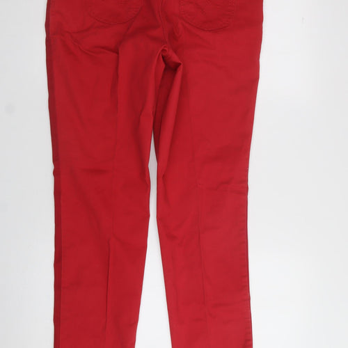 papaya  Womens Red  Cotton Trousers  Size 42 in L28 in Regular
