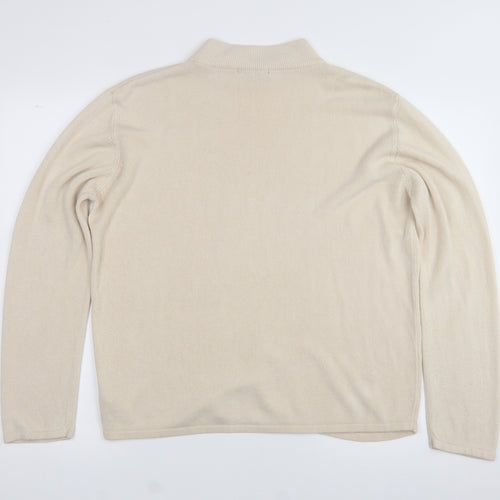 Dunnes Stores Womens Beige High Neck  Acrylic Pullover Jumper Size 18   - 18-20