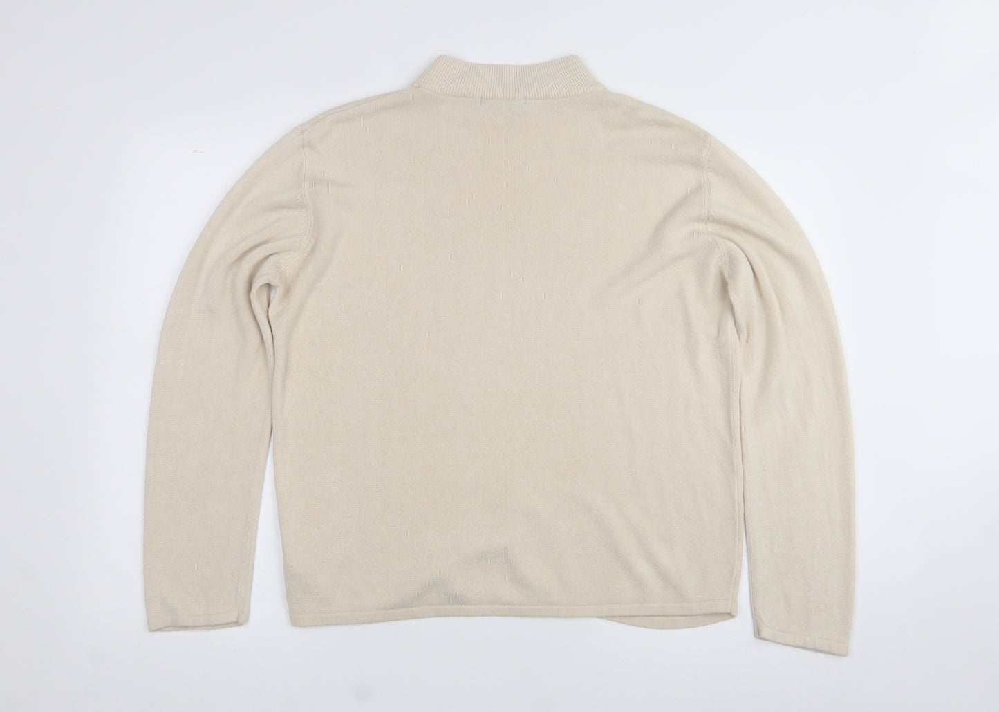 Dunnes Stores Womens Beige High Neck  Acrylic Pullover Jumper Size 18   - 18-20