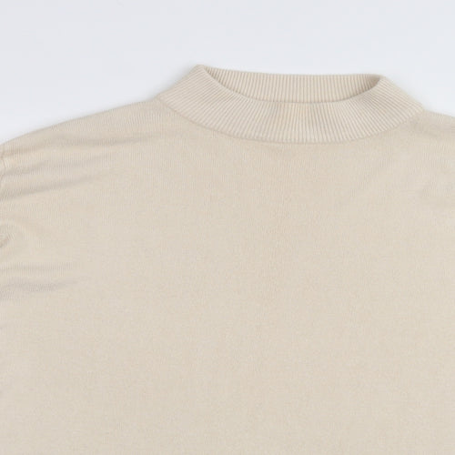 Dunnes Stores Womens Beige High Neck  Acrylic Pullover Jumper Size 18   - 18-20