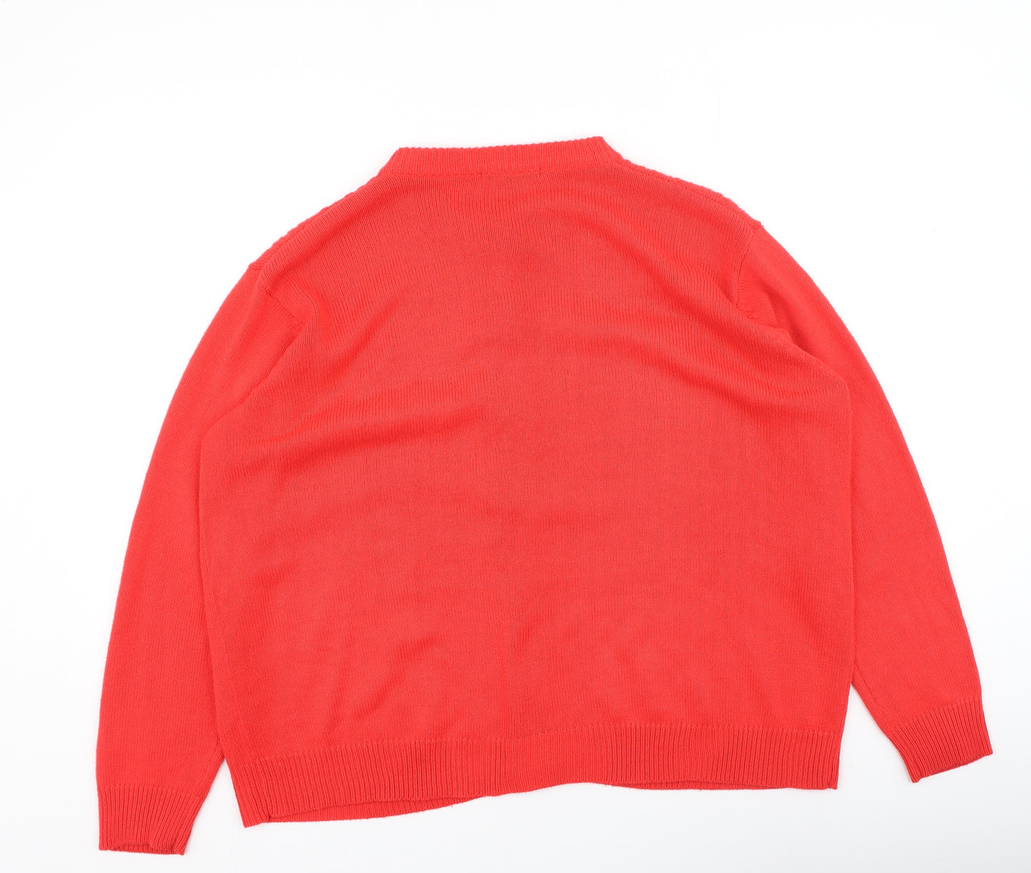 Berkertex Womens Red Round Neck  Acrylic Cardigan Jumper Size 22