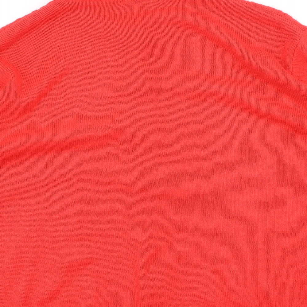 Berkertex Womens Red Round Neck  Acrylic Cardigan Jumper Size 22