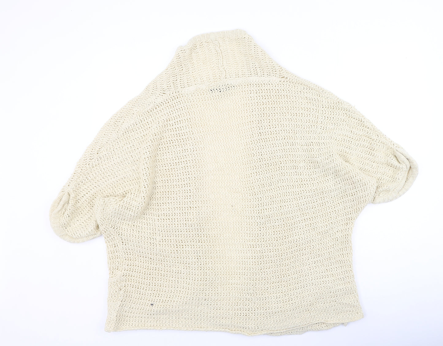 New Look Womens Beige V-Neck  Acrylic Cardigan Jumper Size 26